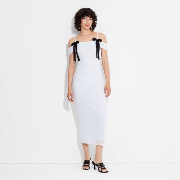 Women's Bow Mesh Midi Bodycon Dress - Wild Fable - Picture 1 of 3